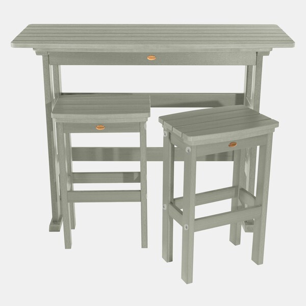 Highwood Usa Lehigh 3pc Bar Height Outdoor Patio Furniture Balcony Set AD-KITBALC2-EUC - main